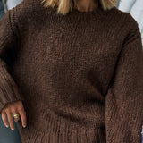 Ceres Life Sage Chunky Knit Crew | Chocolate