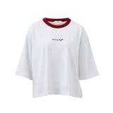 Ceres Life Macy Print Tee | White/Mulberry Script