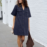 Ceres Life Bonnie Relaxed Shirt Dress | Washed Black