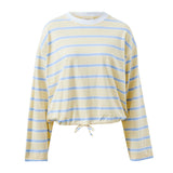 Ceres Life Beau Tie Slouchy Top | BUTTER/ CHINA BLUE STIPE