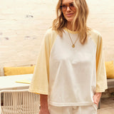 Ceres Life Raleigh Raglan Tee | Warm White/ Butter