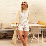 Ceres Life Raleigh Raglan Tee | Warm White/ Butter