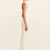 Shona Joy La Lune Plunged Cross Back Maxi Dress | White