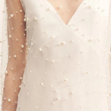 Shona Joy Opaline Sheer Pearl Mini Dress | Ivory