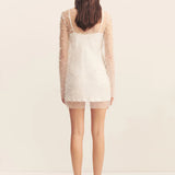 Shona Joy Opaline Sheer Pearl Mini Dress | Ivory