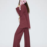 WOOL SILK RELAXED BLAZER DEADLEAF