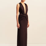 Miro Sleeveless Plunged Maxi Dress