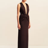 Miro Sleeveless Plunged Maxi Dress