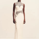 Shona Joy Stratus Lace High Neck Maxi Dress | Ivory