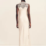 Shona Joy Stratus Lace High Neck Maxi Dress | Ivory