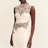 Shona Joy Stratus Lace High Neck Maxi Dress | Ivory