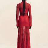 Shona Joy Labyrinth Lace High Neck Maxi Dress | Cherry