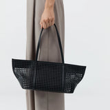 St Agni Perforated Slim Bateu Tote | Black