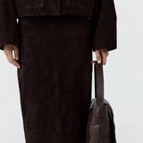 St Agni Woven Envelope Mini Tote | Chocolate