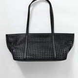 St Agni Perforated Slim Bateu Tote | Black