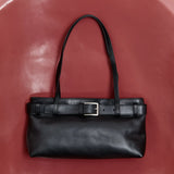 St Agni Belt Detail Baguette Bag | Black