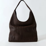 St Agni Lattice Weave Large Tote | Coffee