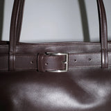 St Agni Belt Detail Baguette Bag | Coffee