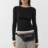 St Agni Organic Cotton Layered Long Sleeve | Jet Black (PRE-ORDER)