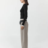 St Agni Organic Cotton Layered Long Sleeve | Jet Black (PRE-ORDER)