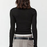 St Agni Organic Cotton Layered Long Sleeve | Jet Black (PRE-ORDER)