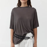 St Agni Fine Jersey Relaxed Tee | Soot