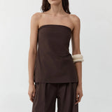 St Agni Strapless Rouleau Tie Top | Bark