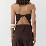 St Agni Strapless Rouleau Tie Top | Bark