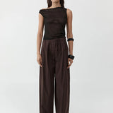 St Agni Relaxed Pleat Pants | Bark