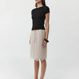 St Agni Fine Lace Skirt | Stone