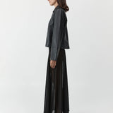 St Agni Leather Minimal Jacket | Black