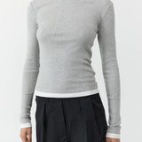 St Agni Organic Cotton Layered Long Sleeve | Grey Marle (PRE-ORDER)