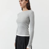 St Agni Organic Cotton Layered Long Sleeve | Grey Marle (PRE-ORDER)