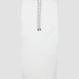 Bassike Stretch Twill Pull On Skirt | White/Marine Blue (PRE-ORDER)