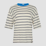 Bassike Stripe Stripe Boxy T-Shirt | Navy/Undyed/Blue (PRE-ORDER)