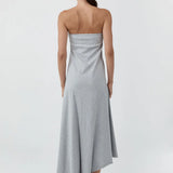 St Agni Strapless Cotton Jersey Dress | Light Grey Marle