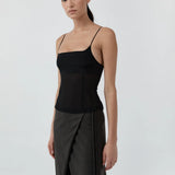 St Agni Stretch Silk Cami | Black