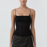 St Agni Stretch Silk Cami | Black