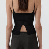 St Agni Stretch Silk Cami | Black