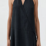 St Agni Wool Wrap Dress | Dark Graphite