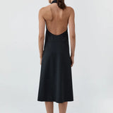 St Agni Wool Wrap Dress | Dark Graphite