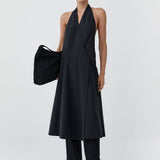 St Agni Wool Wrap Dress | Dark Graphite
