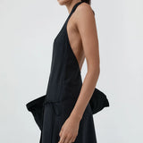 St Agni Wool Wrap Dress | Dark Graphite