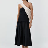 St Agni Gathered Strapless Minimal Dress | Black