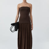St Agni Strapless Balloon Hem Dress | Cedar (PRE-ORDER)