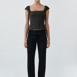 St Agni Wool Cap Sleeve Top | Umber (PRE-ORDER)