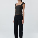 St Agni Wool Cap Sleeve Top | Umber (PRE-ORDER)