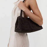 St Agni Suede Origami Tote | Coffee