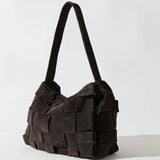 St Agni Suede Woven Envelope Mini Tote | Coffee