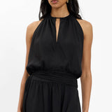 With Harper Lu Draped Backless Gown | Black